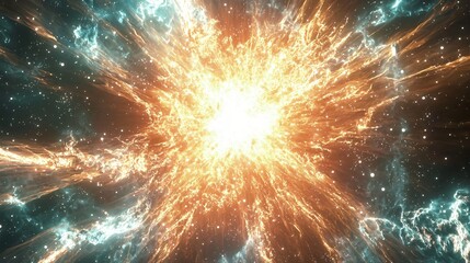 Wall Mural - brilliant star bursting in the vast expanse of space illuminating the cosmic landscape with radiant 