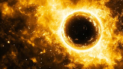 Wall Mural - striking imagery of a black hole suspended in the vast expanse of the sky capturing the imagination 