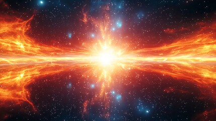 Wall Mural - glowing star in the night sky captured in a stunning zoom-in image reflecting the beauty of the cosm