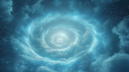 Wall Mural - spiraling celestial object gracefully floating in the sky surrounded by an expanse of cosmic wonder 