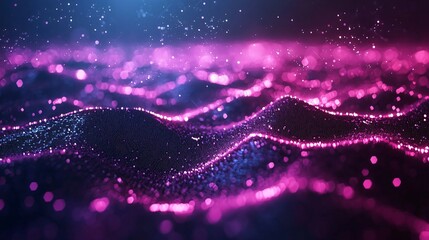 Wall Mural - Purple and blue background with radiant highlights showcasing a unique glitch effect creating a captivating abstract visual experience