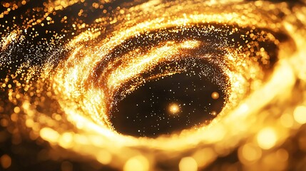 Wall Mural - captivating spiral of gold glitter representing cosmic wonders in a mesmerizing display of light and