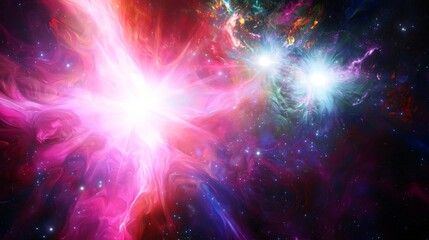 Wall Mural - captivating nebula filled with cosmic colors and light echoes creating an exquisite display of celes
