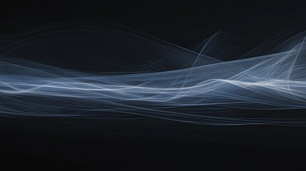 Wall Mural - abstract art composition featuring white lines on a deep black background creating a striking visual