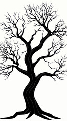 Wall Mural - minimalist tree silhouette vector illustration for nature and design projects