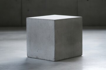 Aufkleber - Geometric Concrete Form: A study in minimalist design, revealing textures and tonal variations within a simple cuboid structure.