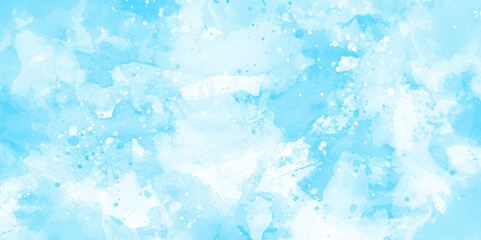 Wall Mural - beautiful blue watercolor background with glitter particles, light blue bokeh background for wallpap