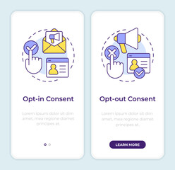 Wall Mural - consent models onboarding mobile app screen. customer data access. walkthrough 2 steps editable grap