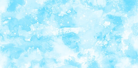 Wall Mural - blue grunge texture with bokeh, beautiful blue watercolor background with glitter particles, light b