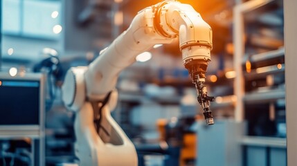 Leinwandbilder - Robotic arm in a factory
