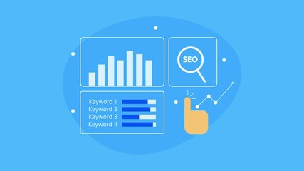 Wall Mural - hand interacts with virtual seo interface connected with ai technology.