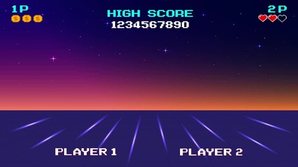 Wall Mural - press start. insert a coin to continue. pixel art .8 bit game. retro game. for game assets. retro fu