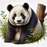 narisui bez Panda Ailuropoda melanoleuca
