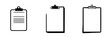© Антон Сальников - Collection of silhouette pictograms of clipboards in various styles for graphic design and presentation purposes