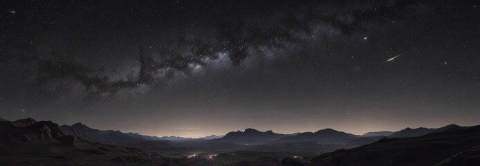Wall Mural - vast, inky black sky ablaze with brilliant stars, distant galaxies , glitter, glittering, astronomic