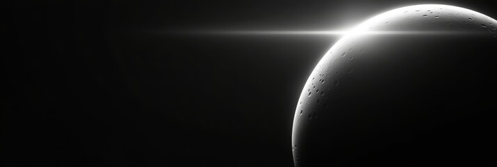 Wall Mural - abstract space image, darkness illuminated a stunning depiction of a celestial body in monochrome