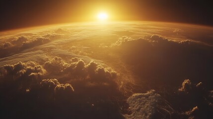 golden hour earth a breathtaking sunrise view from space showcasing stunning clouds and warm