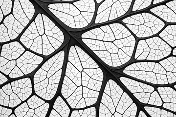 Black and White Macro Leaf Vein Structure