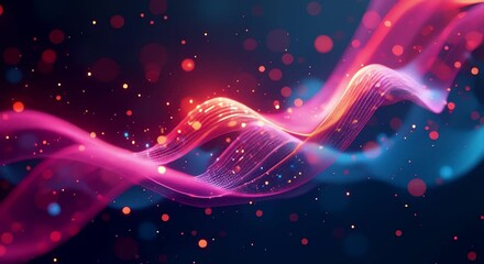 Wall Mural - close pink blue wave dark