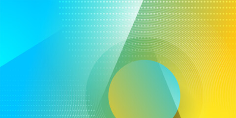 Fototapete - Tech minimal geometric abstract bright background with glossy circle and dotted lines. Vector concept graphic design
