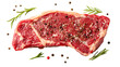 © Naeem - Delicious Ribeye Steak with Spices - Top View Isolated on Transparent Background