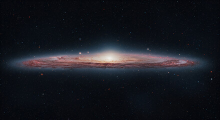 Wall Mural - A majestic spiral galaxy, filled with swirling nebulae and countless stars, dominates the inky blackness of space