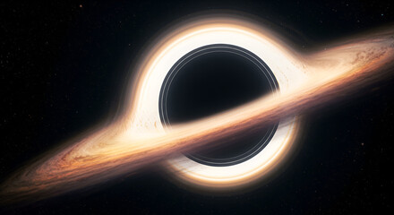 Wall Mural - A black hole in space with an accretion disk