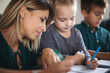© Aleksandar - Mother and her kids doing homework