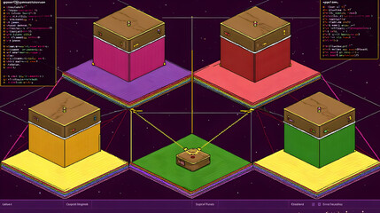 new AI script with floating code blocks visualized in space