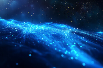 Wall Mural - planet earth in space , binary code technology , glowing sphere on black background