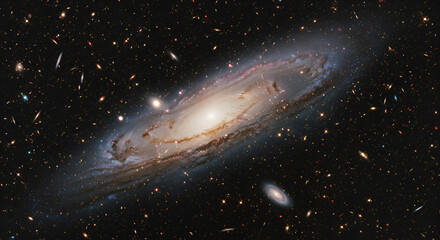 Wall Mural - Spiral galaxy in deep space, vast cosmic expanse