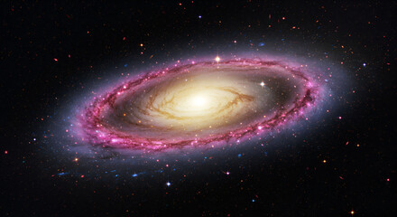 Wall Mural - Spiral galaxy with vibrant colors and intricate structure in deep space.  Vast expanse of stars and nebulas