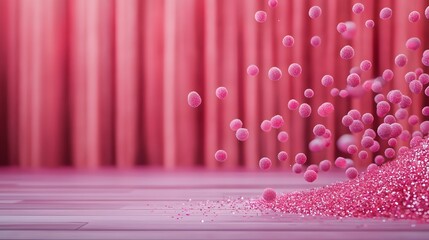 Wall Mural - flowing pink particles on soft background creating an abstract and elegant atmosphere