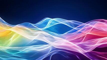 Wall Mural - dynamic abstract waves in vibrant colors flowing across a digital background