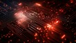 © Vangly - Intricate close-up of a futuristic circuit board with glowing red elements.