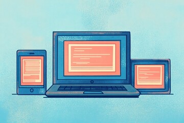 Digital devices, various screen sizes, code displayed