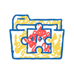 folder with program code files icon doodle illustration