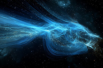 Wall Mural - planet earth in space , binary code technology , glowing sphere on black background