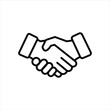 © NH RIDOY - handshake line icon vector on white background.