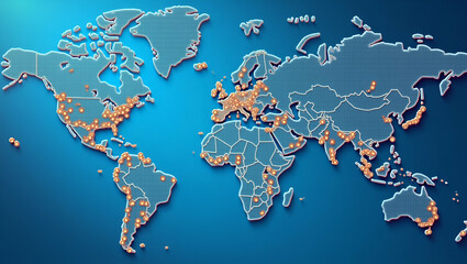  Visualizing US and EU Economic Performance: Infographic on Currency Exchange and Supply Chain Impact with Map Visualization - Stock Photo Concept with Left-Side Empty Space