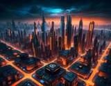 Futuristic Cityscape at Sunset