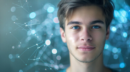 Leinwandbilder - This student explores AI-driven educational resources designed for modern curriculum enhancement.
