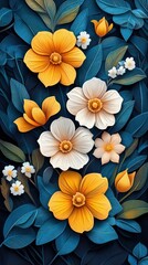 Wall Mural - lush and vibrant floral background with exquisite botanical elements and decorative arrangement of c
