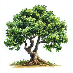 green tree illustrated in boho style seems so alive and flourish beautifully