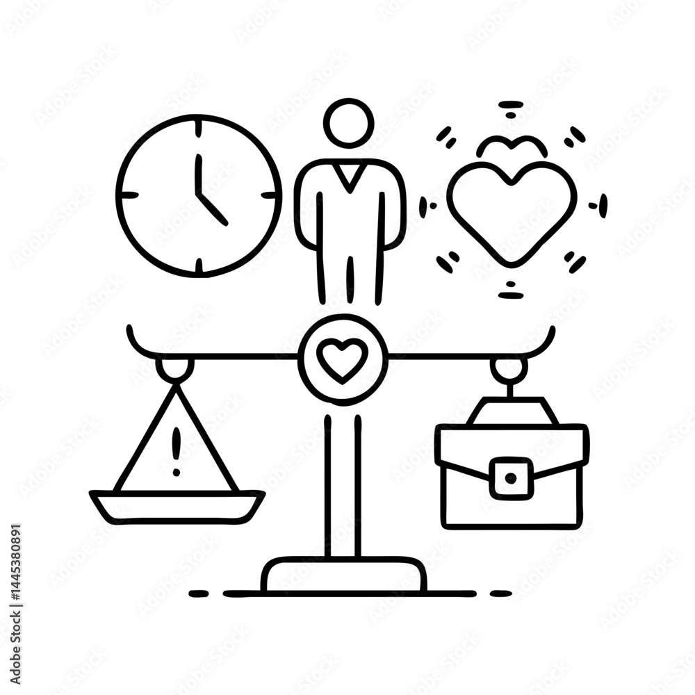 balance work life balance icon, balance work life balance line art ...