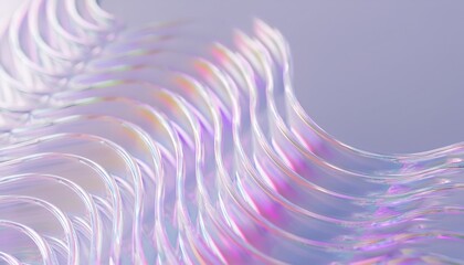 Poster - iridescent glass spiral abstract background for digital design, web layouts, branding visuals, and modern print media high-resolution 3d render

