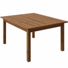 Wall Mural - a rectangular wooden table with a light brown finish standing on a white background in a studio sett