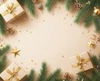 © Afiqah Artwork - Gift Box with Holiday Decoration Background