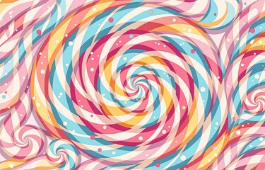 Aufkleber - A vibrant, swirling pattern of colorful candy swirls.  Sweet pastel tones and speckled details create a cheerful, playful design perfect for backgrounds or textiles.