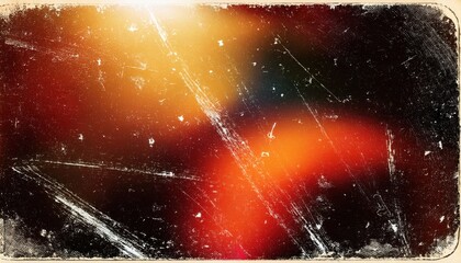 Poster - grunge light burst background with circular scratch texture and warm tones for web design, print media, digital art or branding projects

